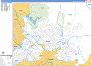 Castro Valley  Wall Map Basic Style